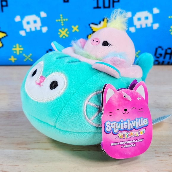 Squishville Squishmallow Elda The Ostrich In Santiago the Squirrel Vehicle Plush - Picture 5 of 10